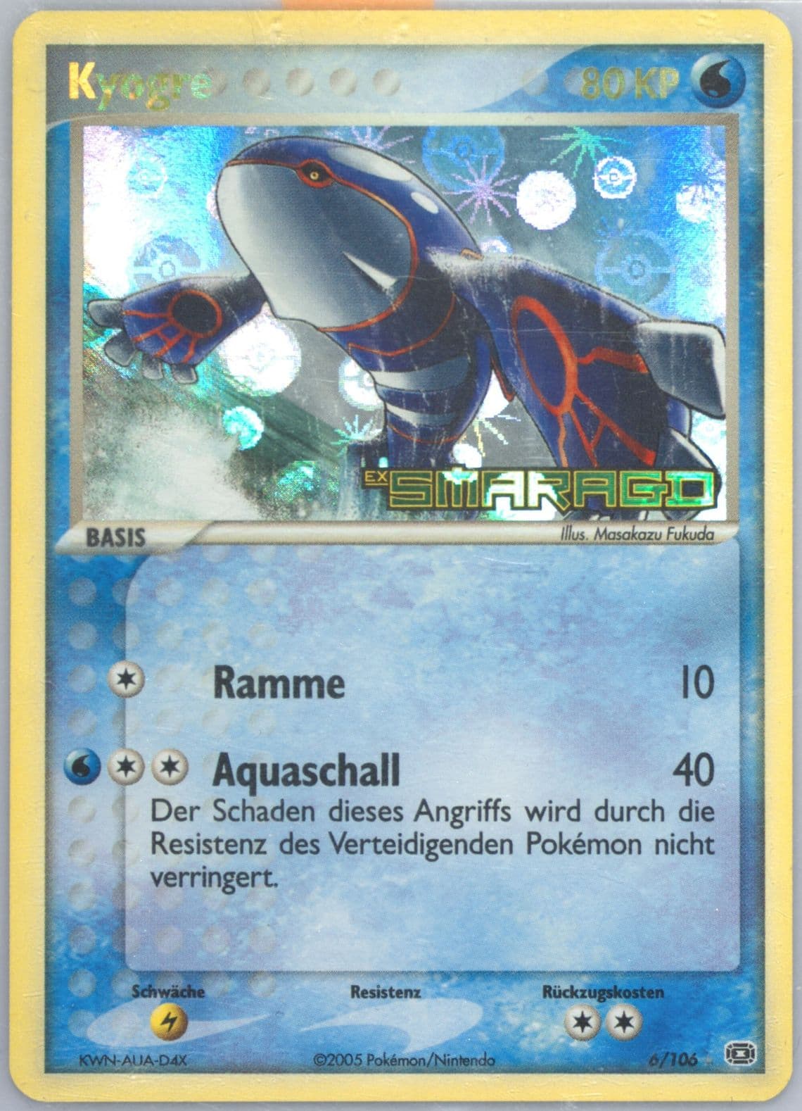Kyogre-Reverse Foil German (6) 2005 Pokemon EX Emerald