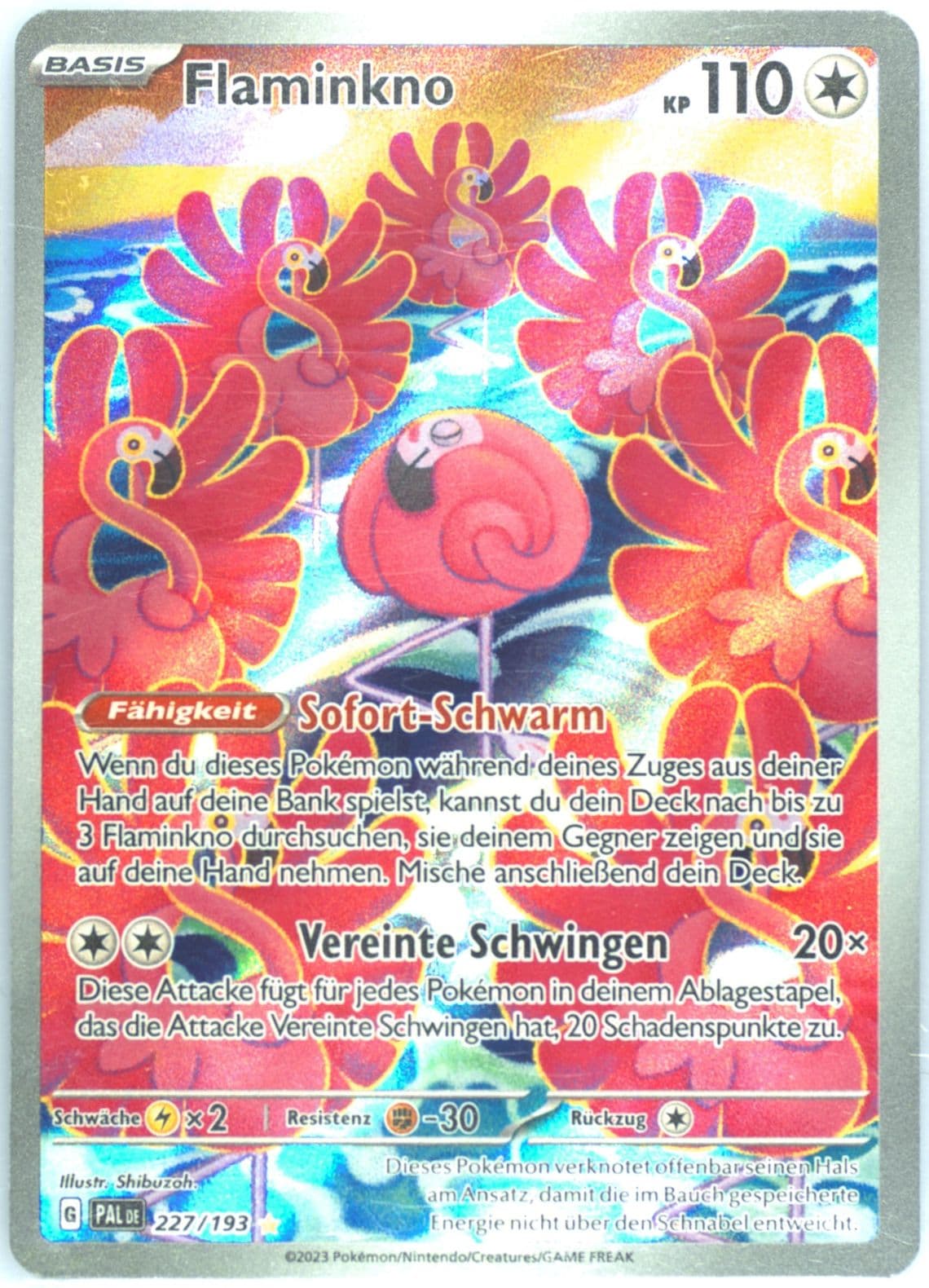 Flamigo Illustration Rare (227) 2023 Pokemon German Pal de-Paldea Evolved