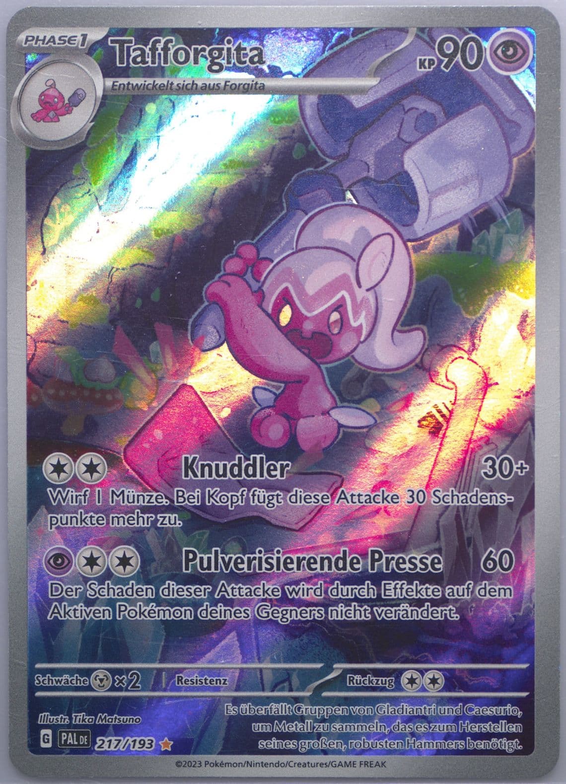 Tinkatuff Illustration Rare (217) 2023 Pokemon German Pal de-Paldea Evolved