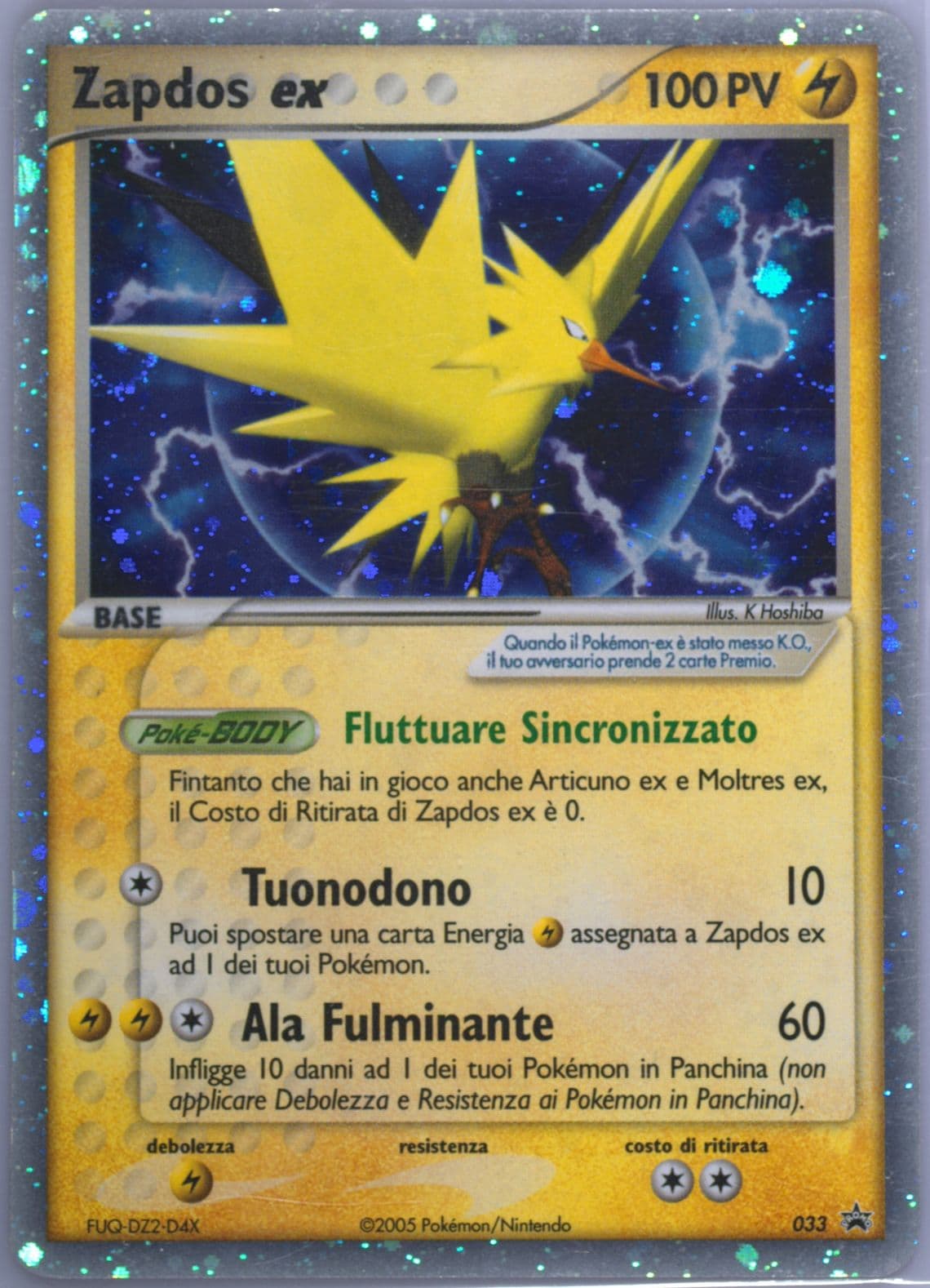 Zapdos EX-Holo Italian (033) 2005 Pokemon Black Star Promos