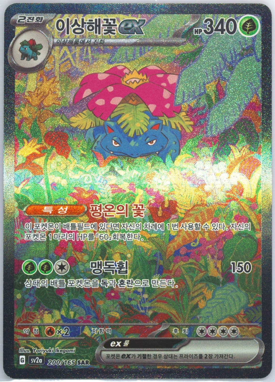 Venusaur EX Special Art Rare (200) 2023 Pokemon Korean Sv2a-Pokemon 151