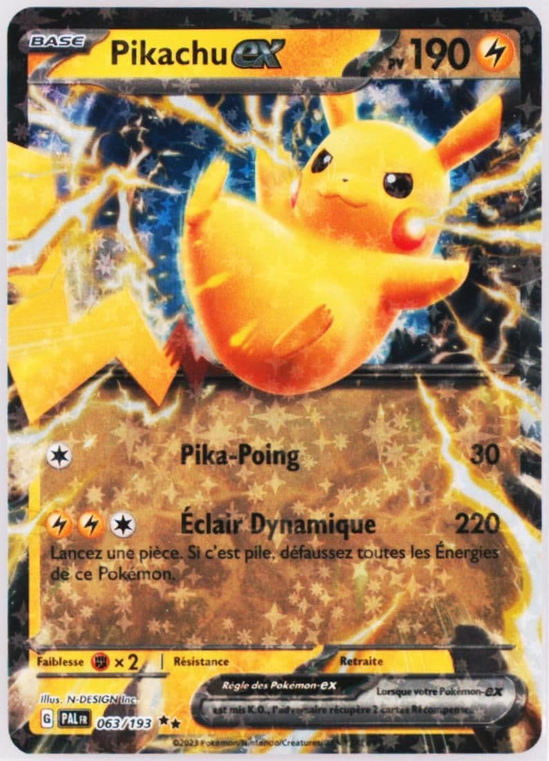 Pikachu EX (063) 2023 Pokemon French Pal FR-Paldea Evolved