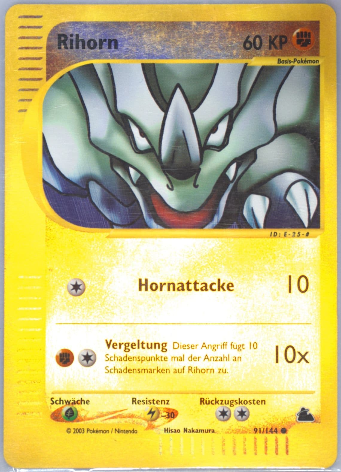 Rihorn-Reverse Foil German (91) 2003 Pokemon Skyridge