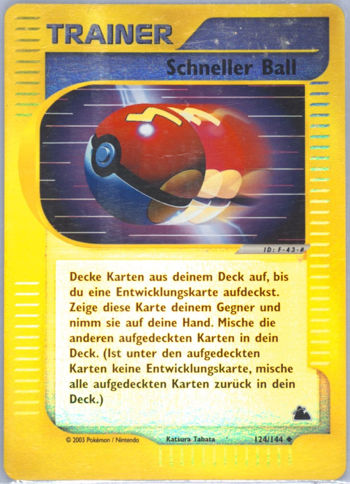 Schneller Ball-Reverse Foil German (124) 2003 Pokemon Skyridge