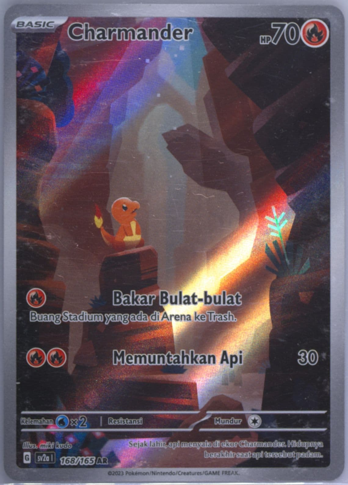 Charmander Art Rare (168) 2023 Pokemon Indonesian Sv2a I-Pokemon 151