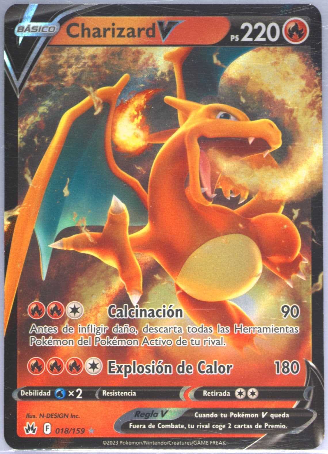 Charizard V Spanish (018) 2023 Pokemon Sword and Shield Crown Zenith