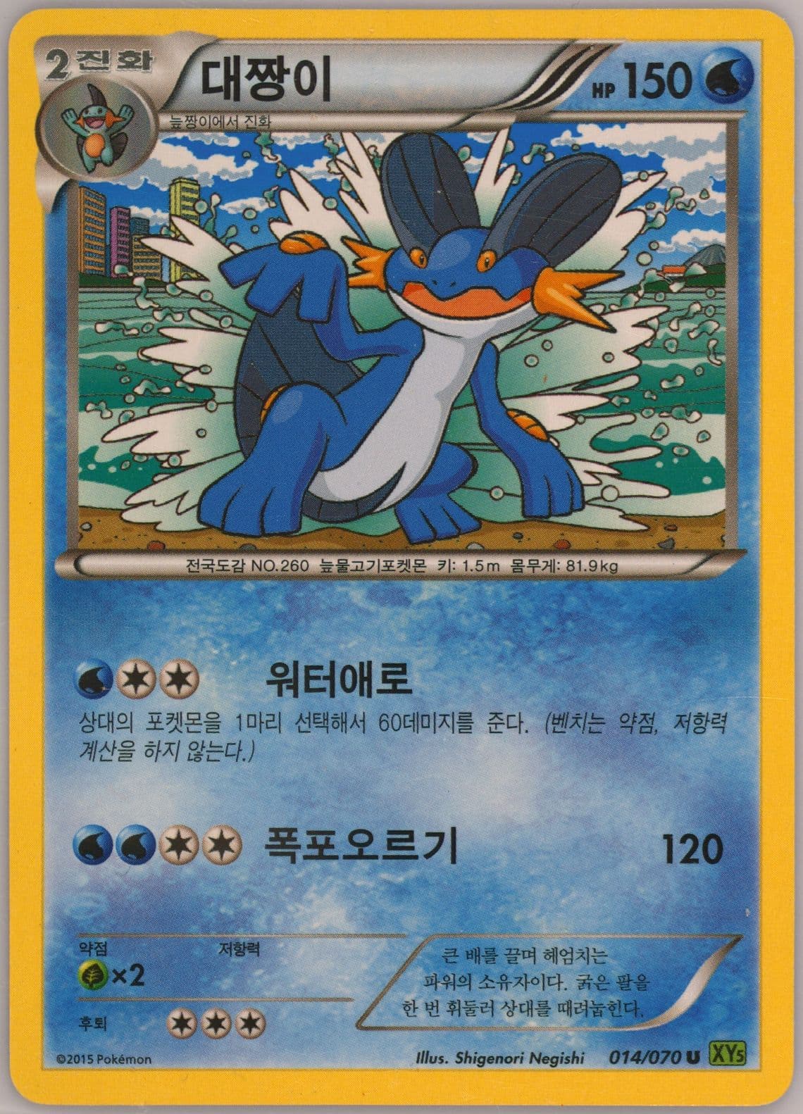 Swampert (014) 2015 Pokemon Korean XY Tidal Storm