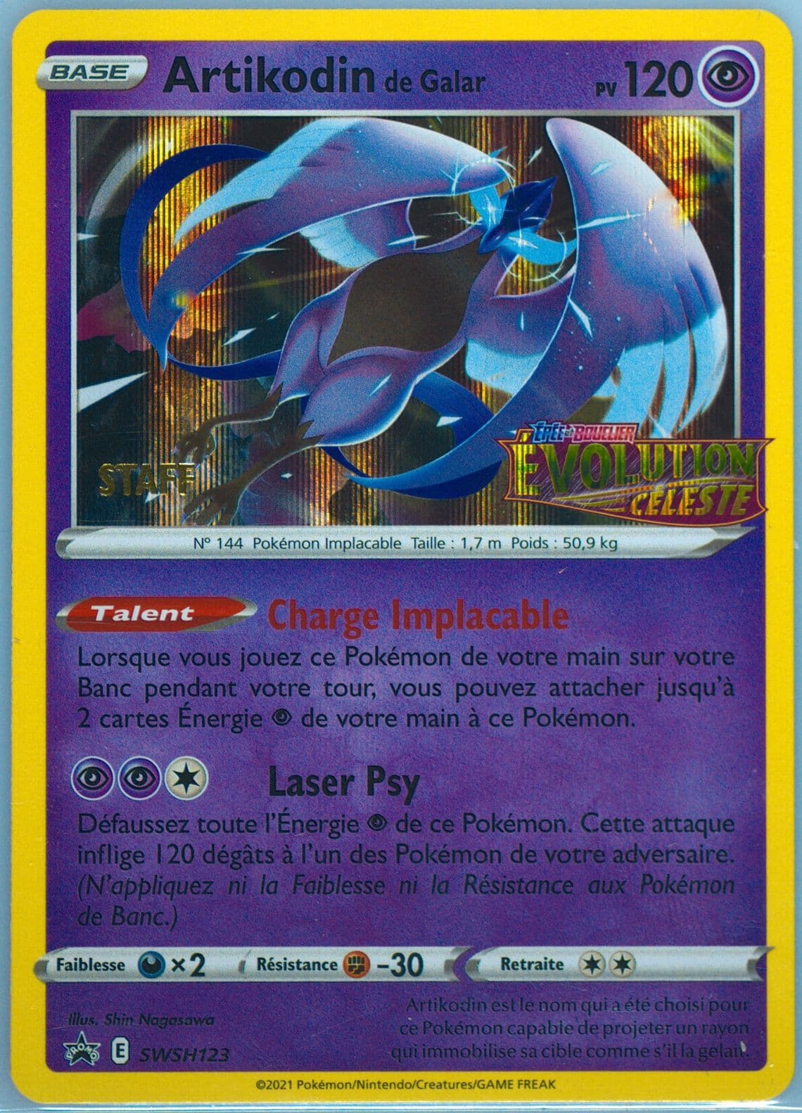 Artikodin de Galar-Holo Prerelease-Staff-French (123) 2023 Pokemon Swsh Black Star Promo