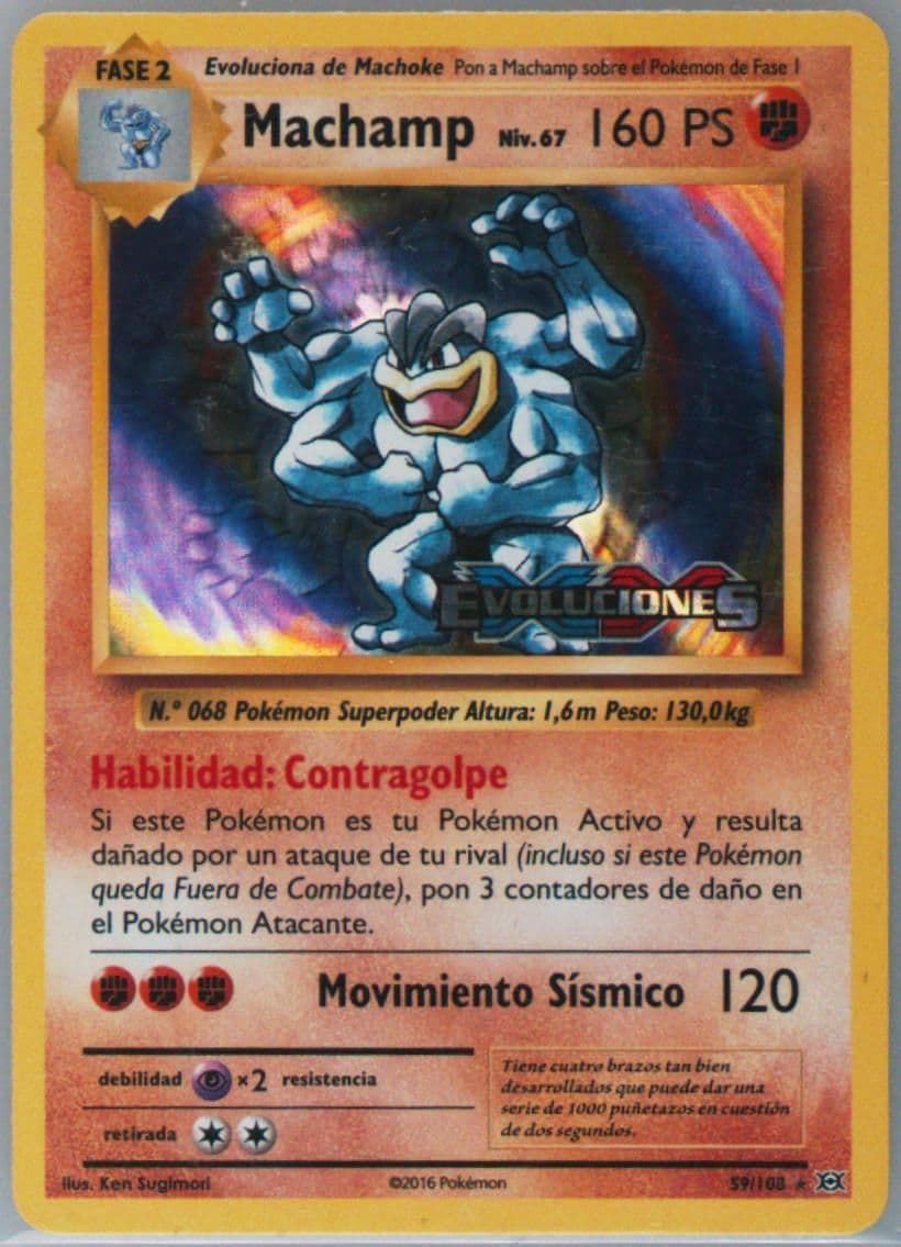 Machamp-Holo Evo-Prerelease-Spanish (59) 2016 Pokemon XY Evolutions