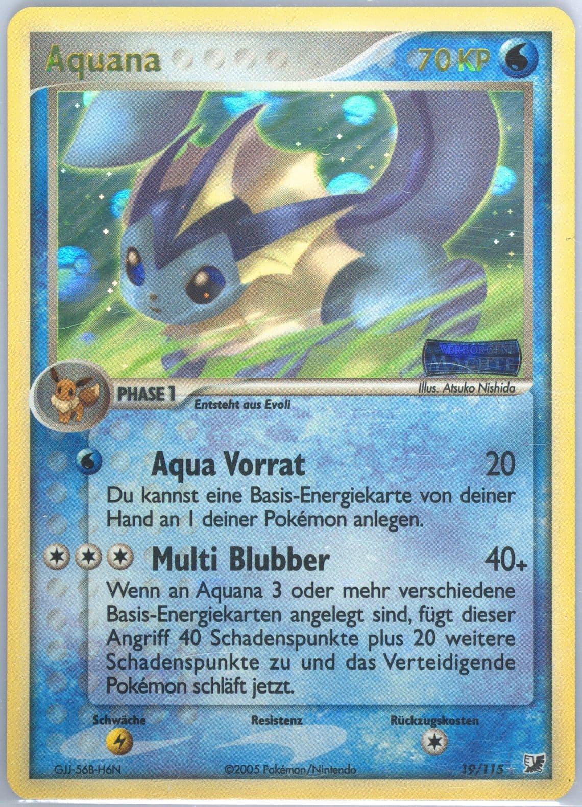 Aquana-Reverse Foil German (19) 2005 Pokemon EX Unseen Forces