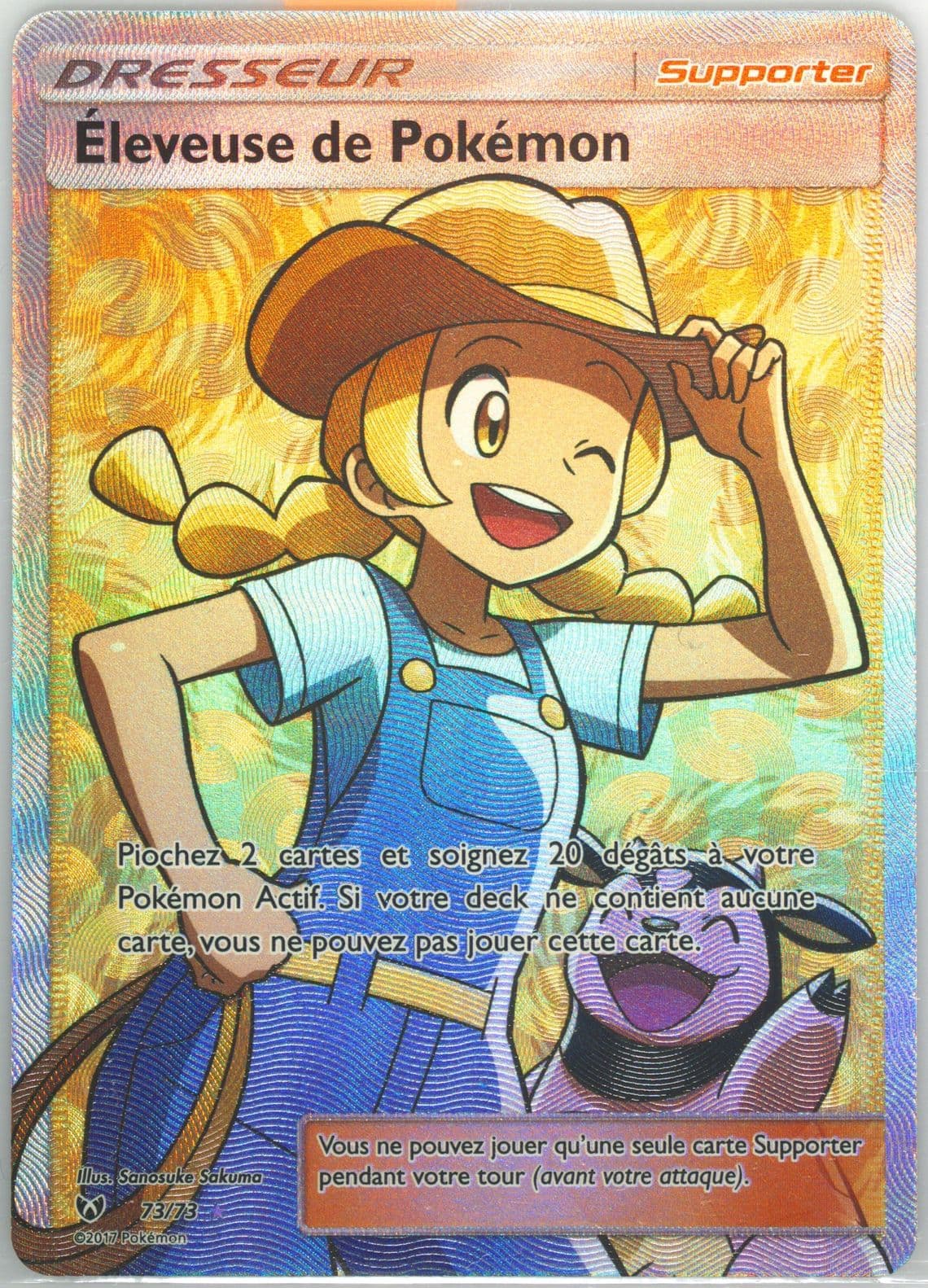 Full Art/Eleveuse de Pokemon French (73) 2017 Pokemon Sun & Moon Shining Legends