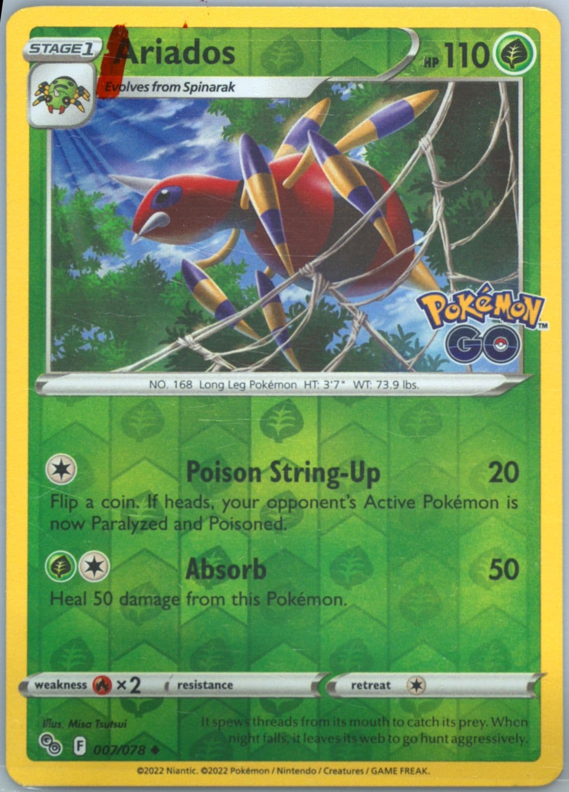 Ariados-Reverse Foil (007) 2022 Pokemon Go