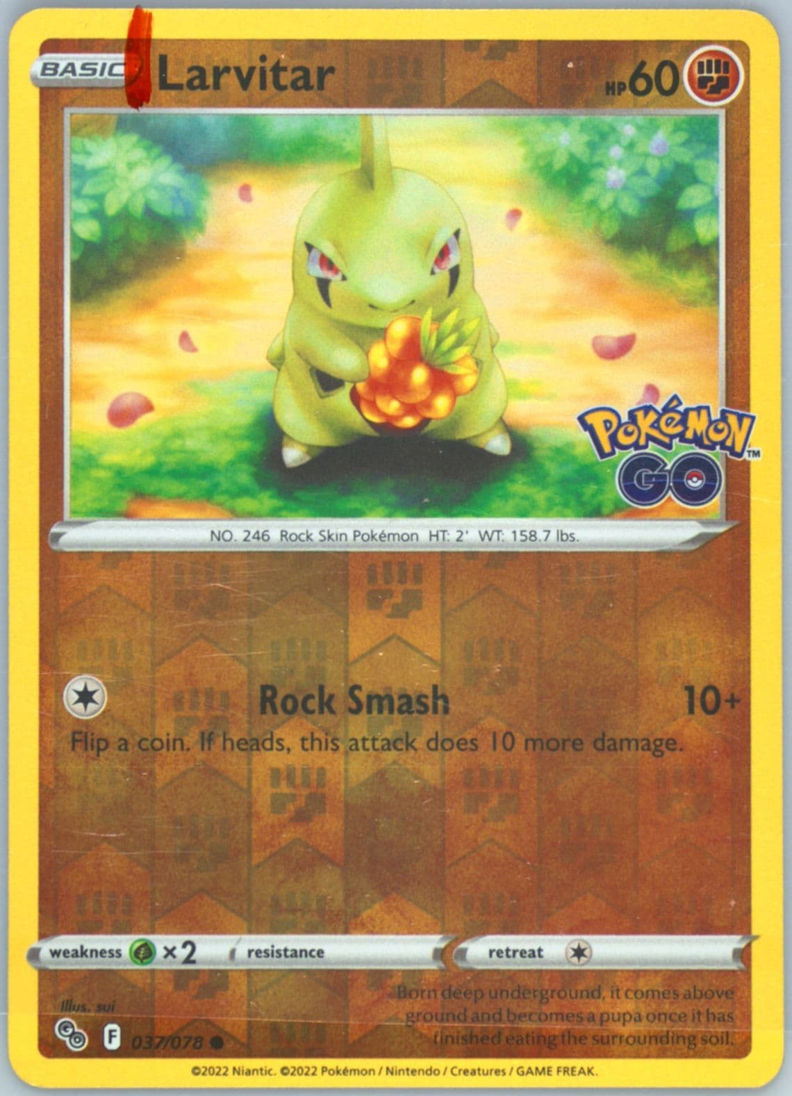 Larvitar-Reverse Foil (037) 2022 Pokemon Go