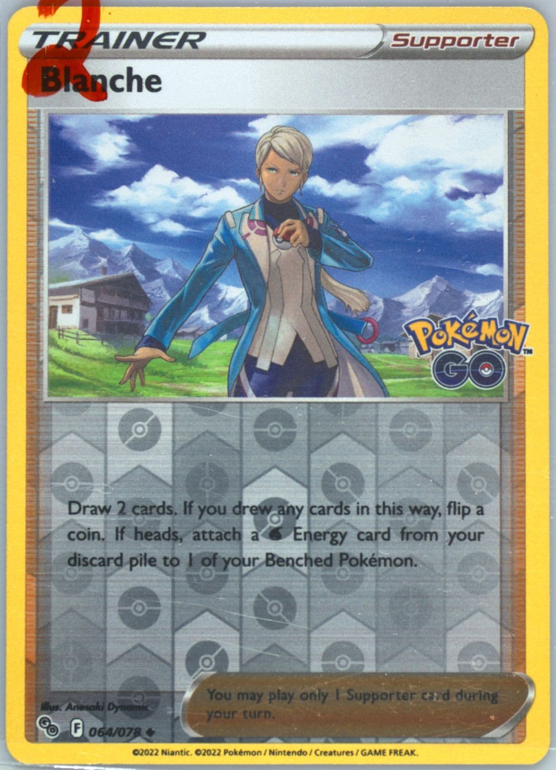 Blanche-Reverse Foil (064) 2022 Pokemon Go