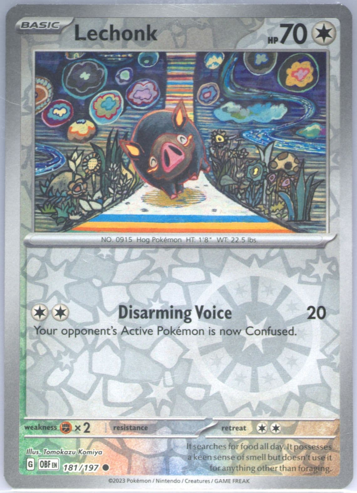 Lechonk Reverse Holo (181) 2023 Pokemon Obf EN-Obsidian Flames