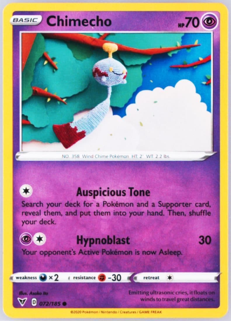 Chimecho Inverted Back (072) 2020 Pokemon Sword & Shield Vivid Voltage