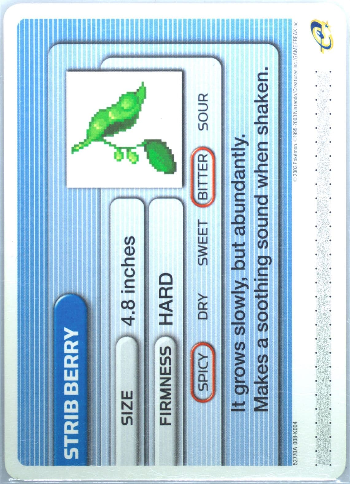 Strib Berry Iron Defense (K004) 2003 Pokemon Battle-E Series 1