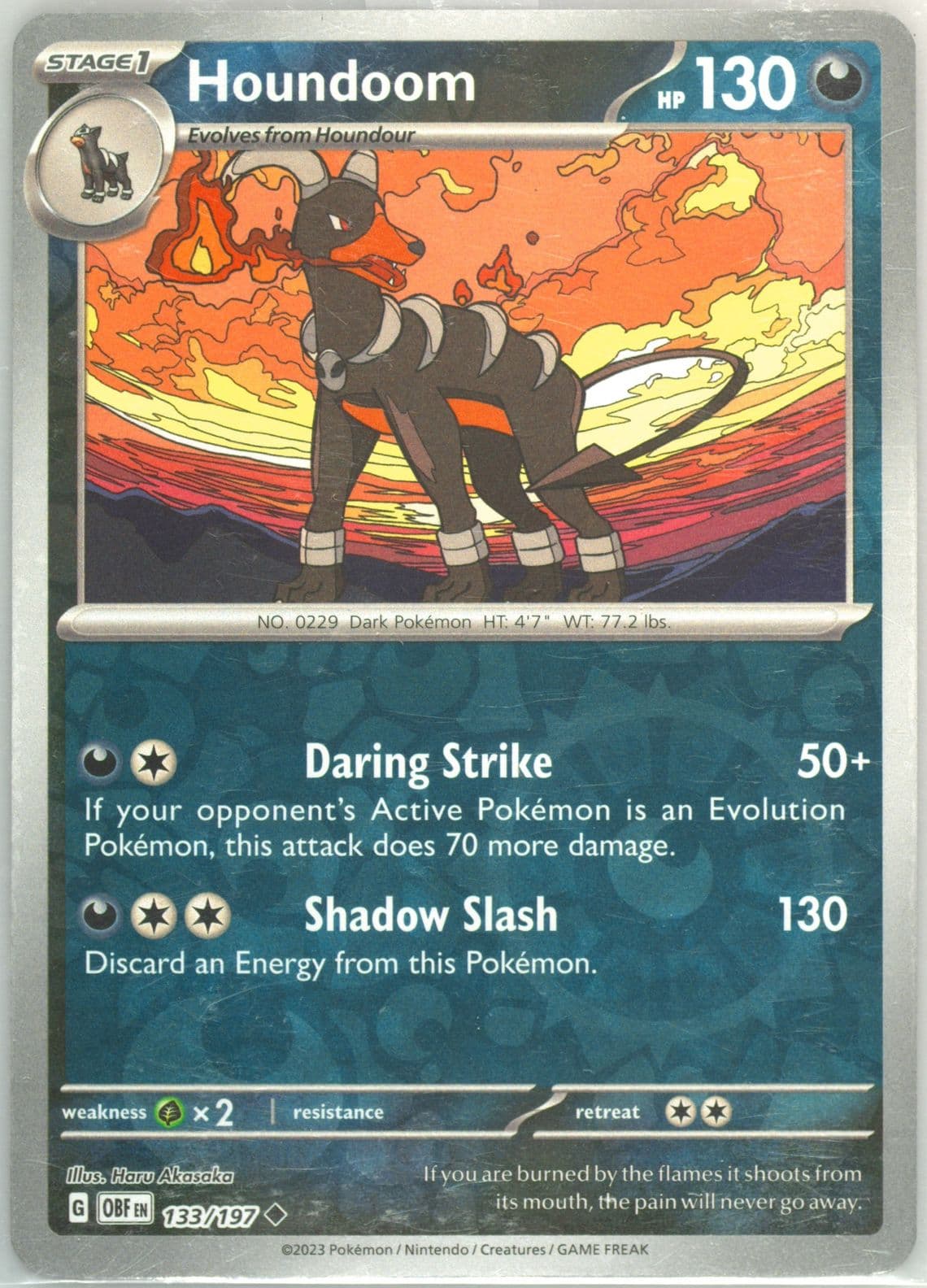 Houndoom Reverse Holo (133) 2023 Pokemon Obf EN-Obsidian Flames