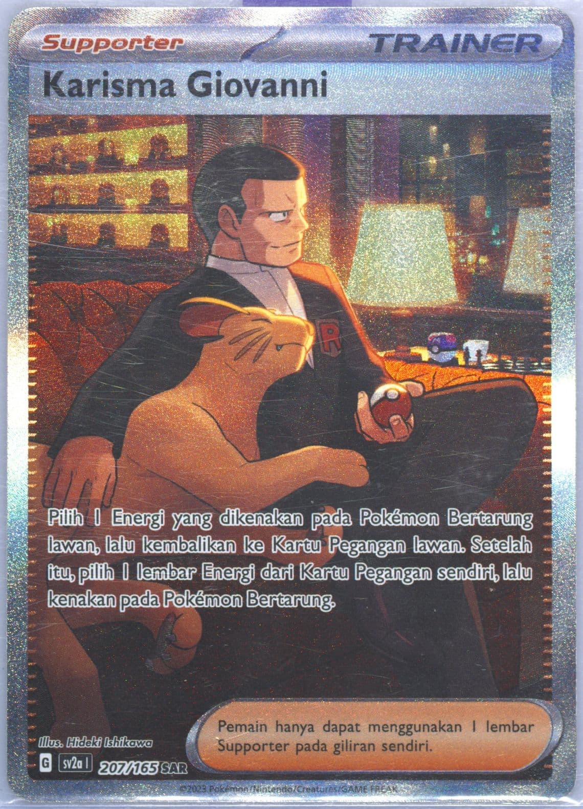 Giovanni's Charisma Special Art Rare (207) 2023 Pokemon Indonesian Sv2a I-Pokemon 151