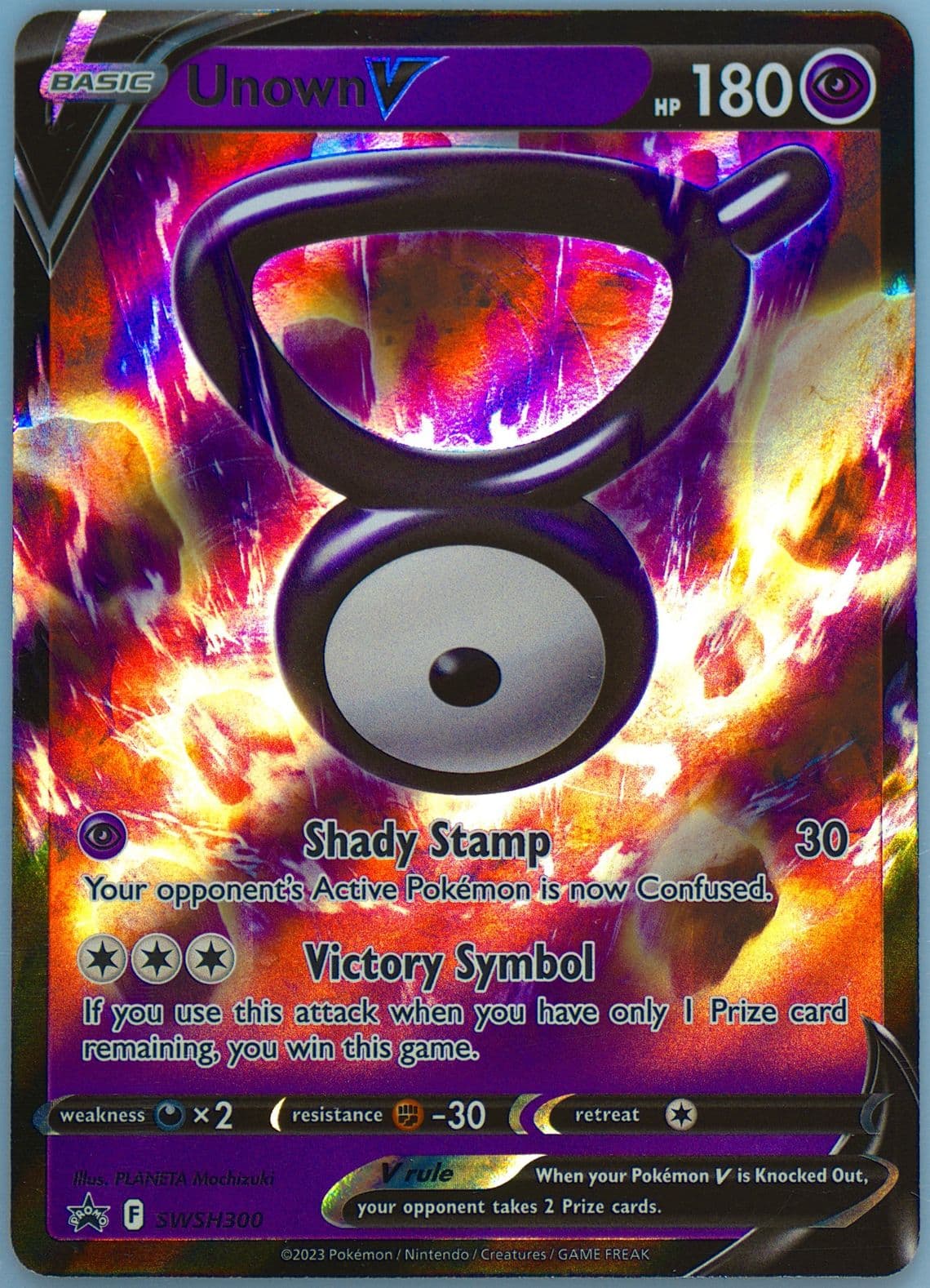 Unown V Crown Zenith Special Collection Unown V & Lugia V (300) 2023 Pokemon Swsh Black Star Promo