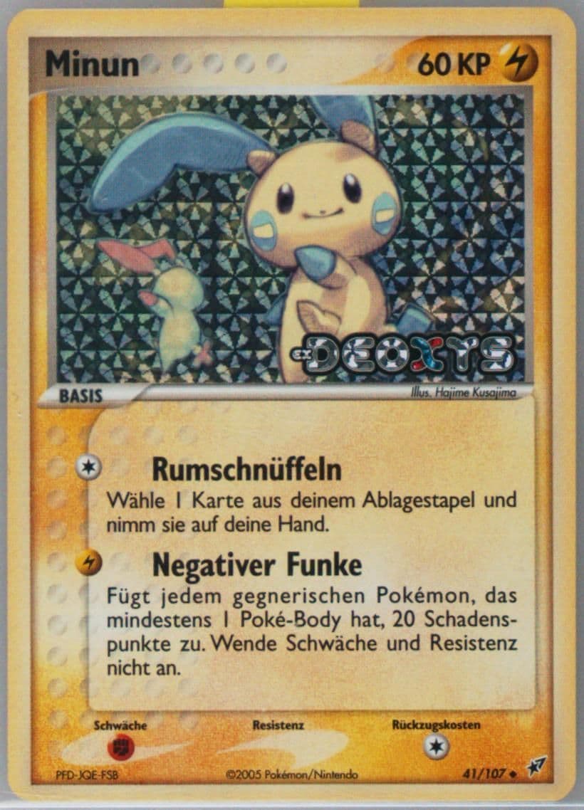 Minun-Reverse Foil German (41) 2005 Pokemon EX Deoxys