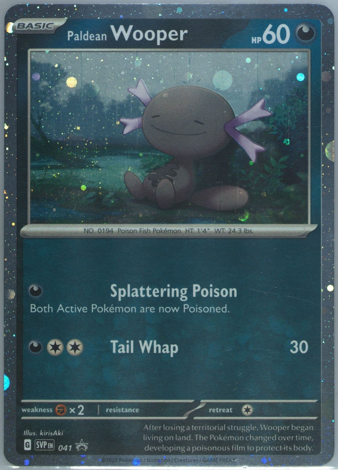 Paldean Wooper Obsidian Flames Single Pack Blister (041) 2023 Pokemon Svp EN-SV Black Star Promo