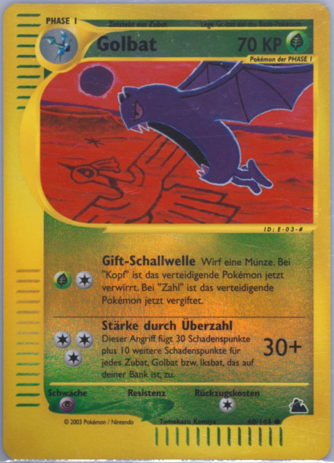 Golbat-Reverse Foil German (60) 2003 Pokemon Skyridge