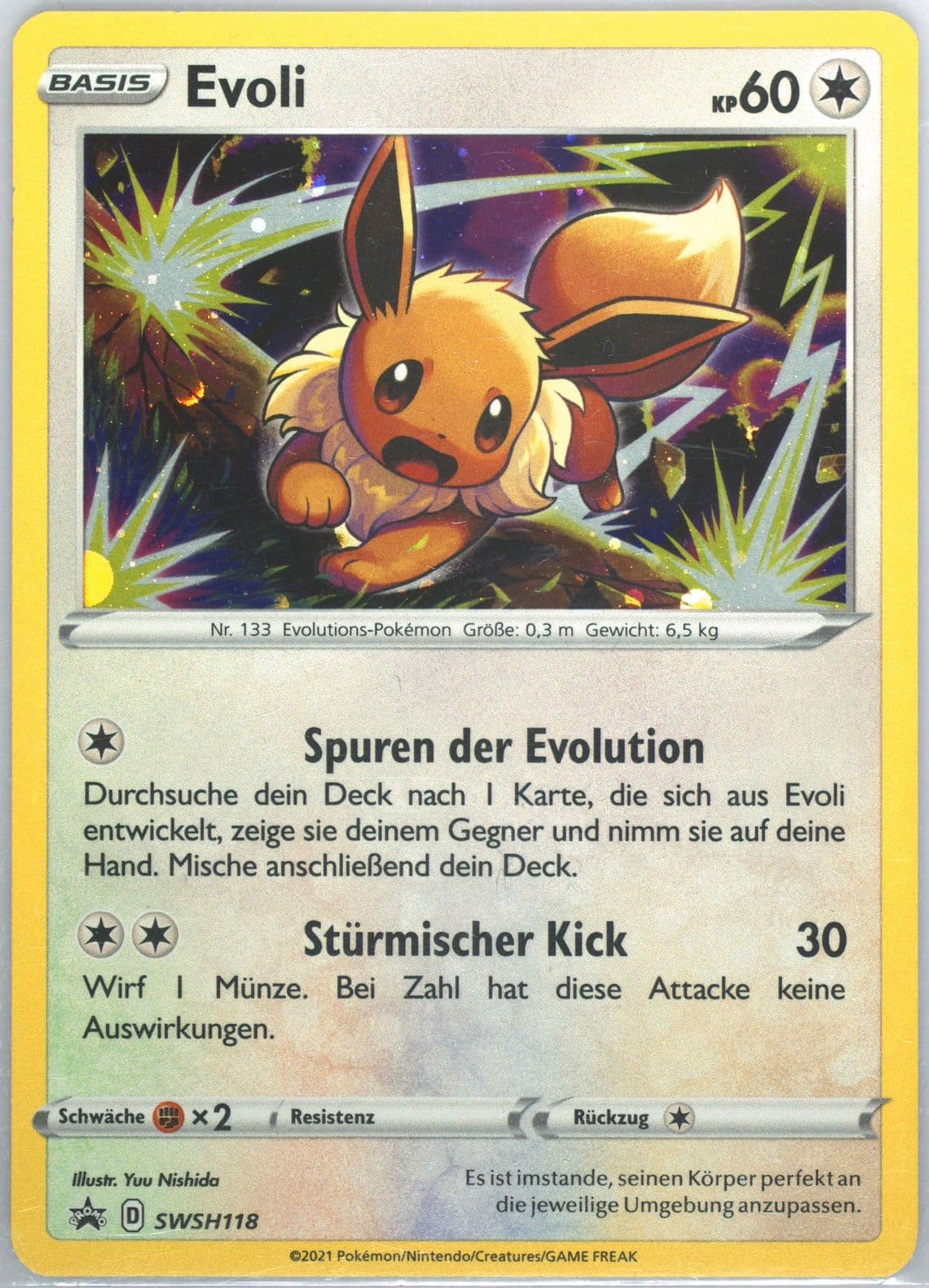Evoli-Holo Chilling Reign Three Pack Blisters-German (118) 2021 Pokemon Swsh Black Star Promo