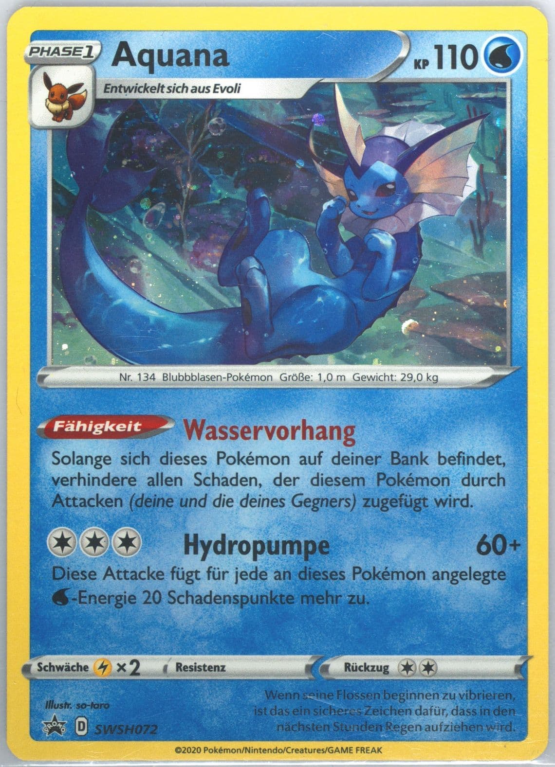 Aquana-Holo Triple Blisters Pack-German (072) 2020 Pokemon Swsh Black Star Promo