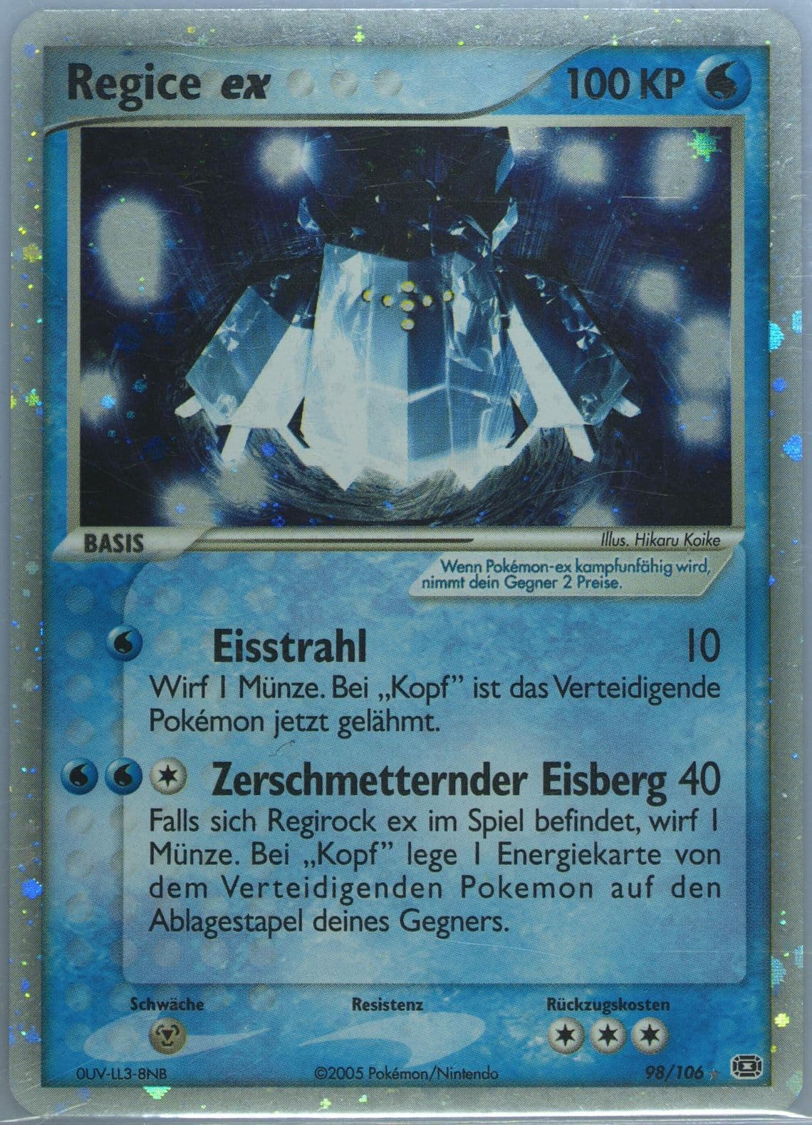 Regice EX-Holo German (98) 2005 Pokemon EX Emerald