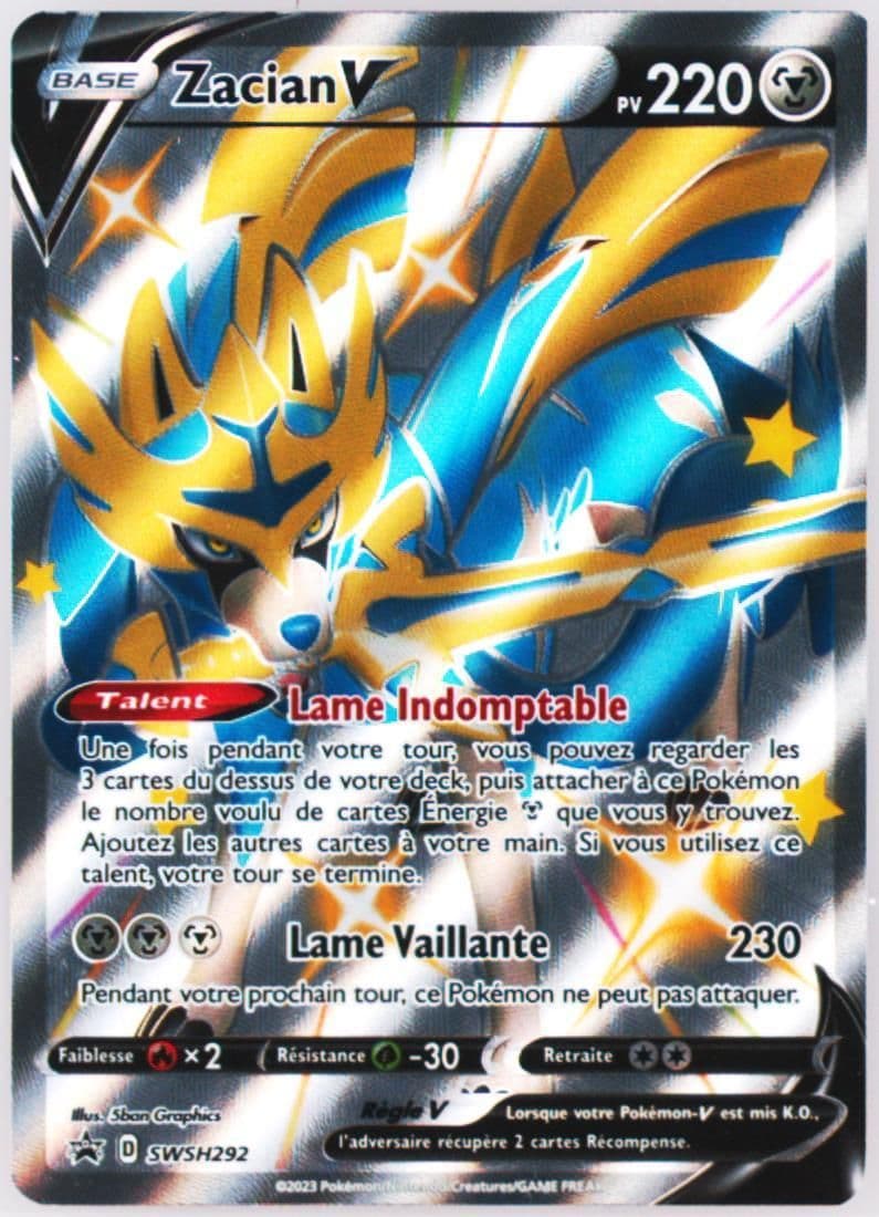 Zacian V Crown Zenith Premium Figure Collection-French (292) 2023 Pokemon Swsh Black Star Promo