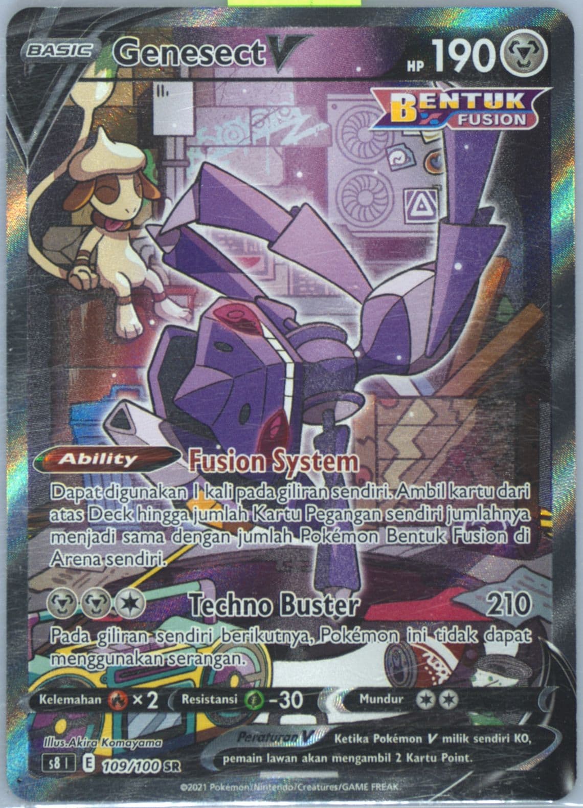 Full Art/Genesect V (109) 2021 Pokemon Indonesian Sword & Shield Fusion Arts