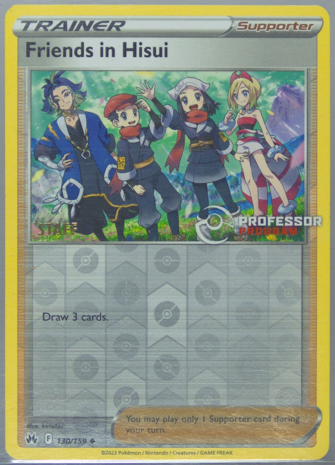 Friends in Hisui-Reverse Foil Professor Program-Staff (130) 2023 Pokemon Sword and Shield Crown Zenith