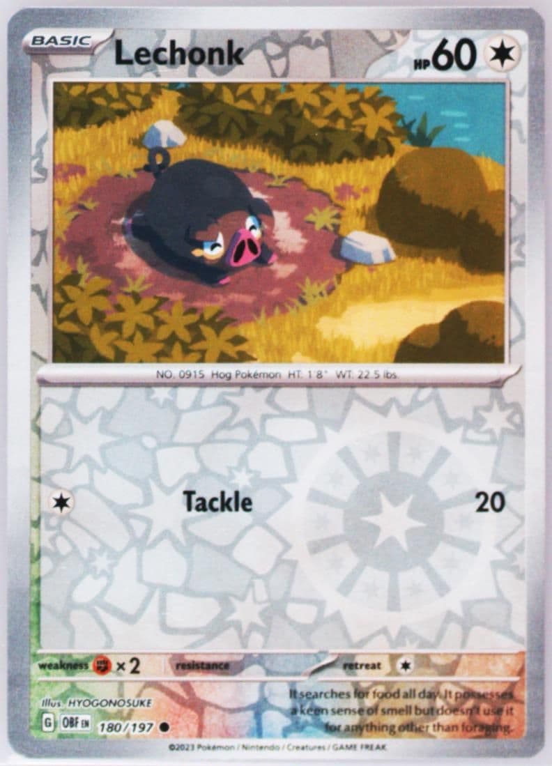 Lechonk Reverse Holo (180) 2023 Pokemon Obf EN-Obsidian Flames