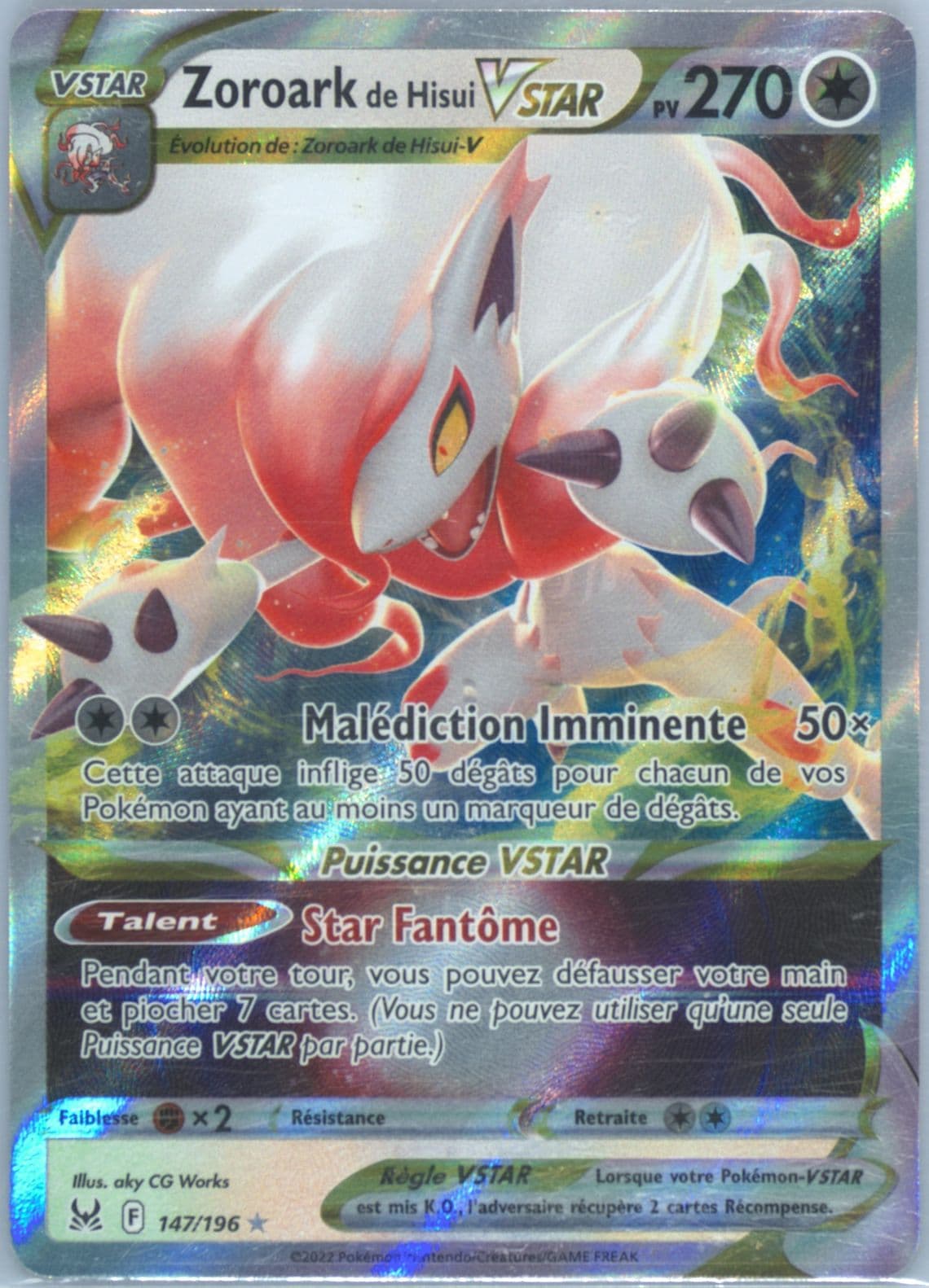 Full Art/Zoroark de Hisui Vstar French (147) 2022 Pokemon Sword & Shield Lost Origin