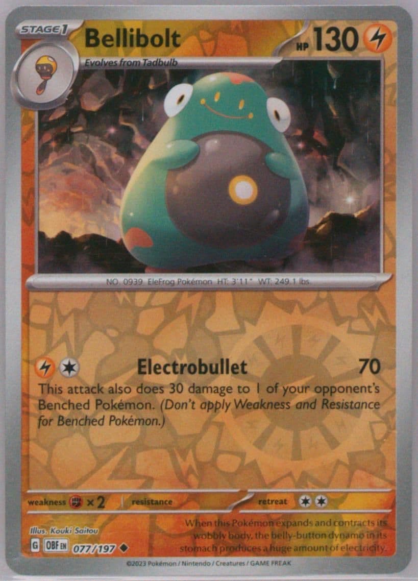 Bellibolt Reverse Holo (077) 2023 Pokemon Obf EN-Obsidian Flames