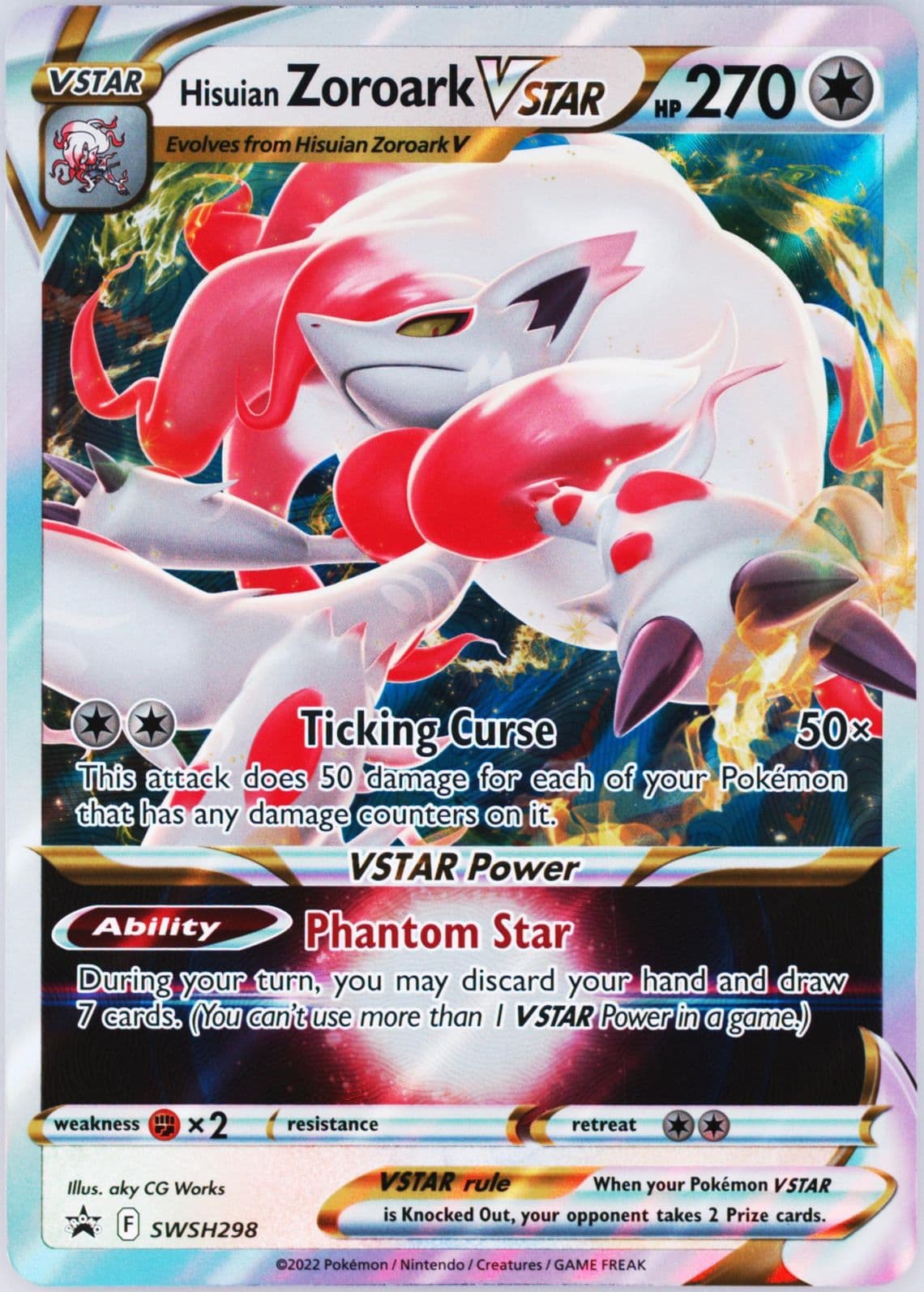 Hisuian Zoroark Vstar Hisuian Zoroark Vstar Premium Collection-Jumbo (298) 2022 Pokemon Swsh Black Star Promo