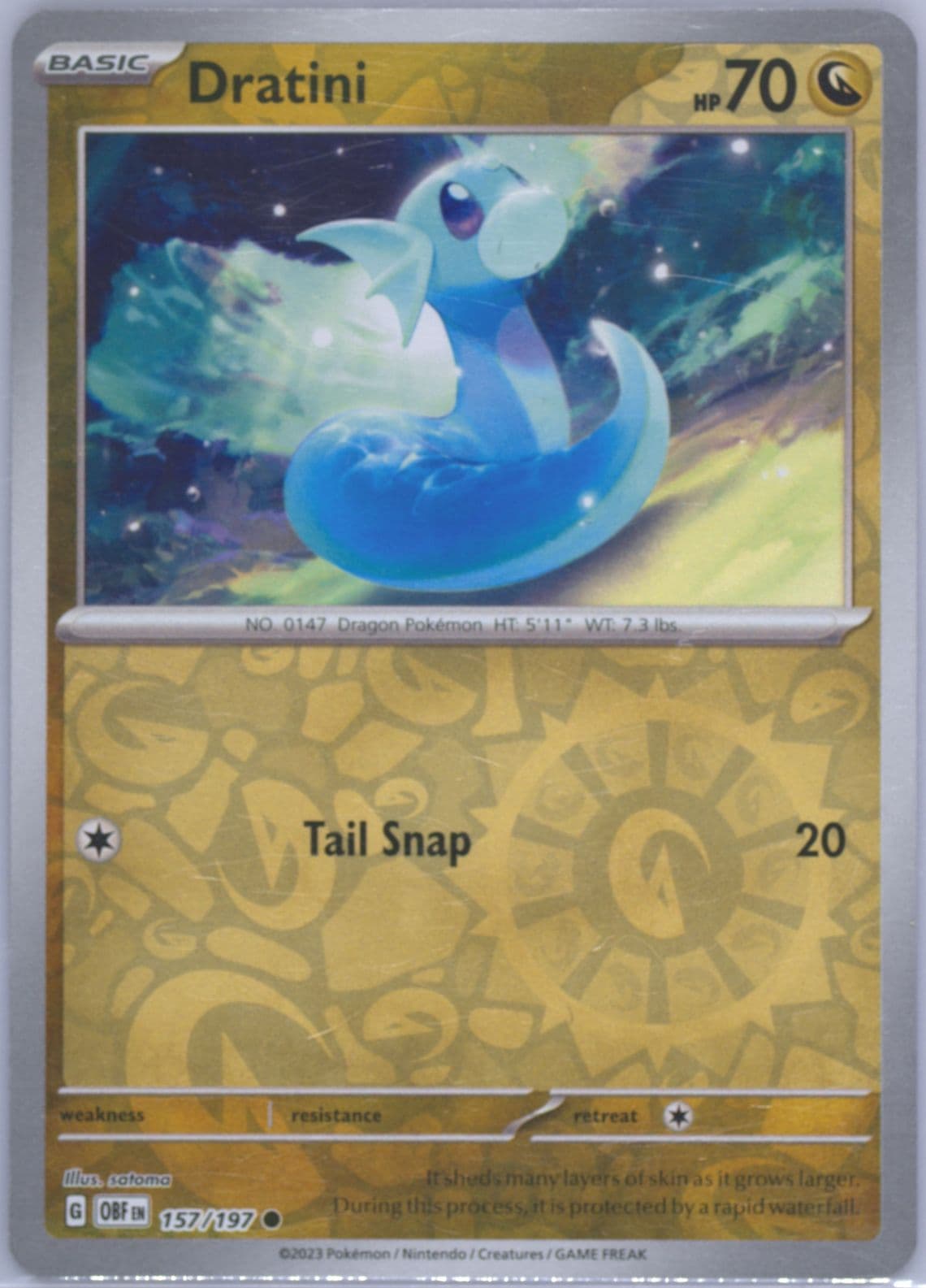 Dratini Reverse Holo (157) 2023 Pokemon Obf EN-Obsidian Flames