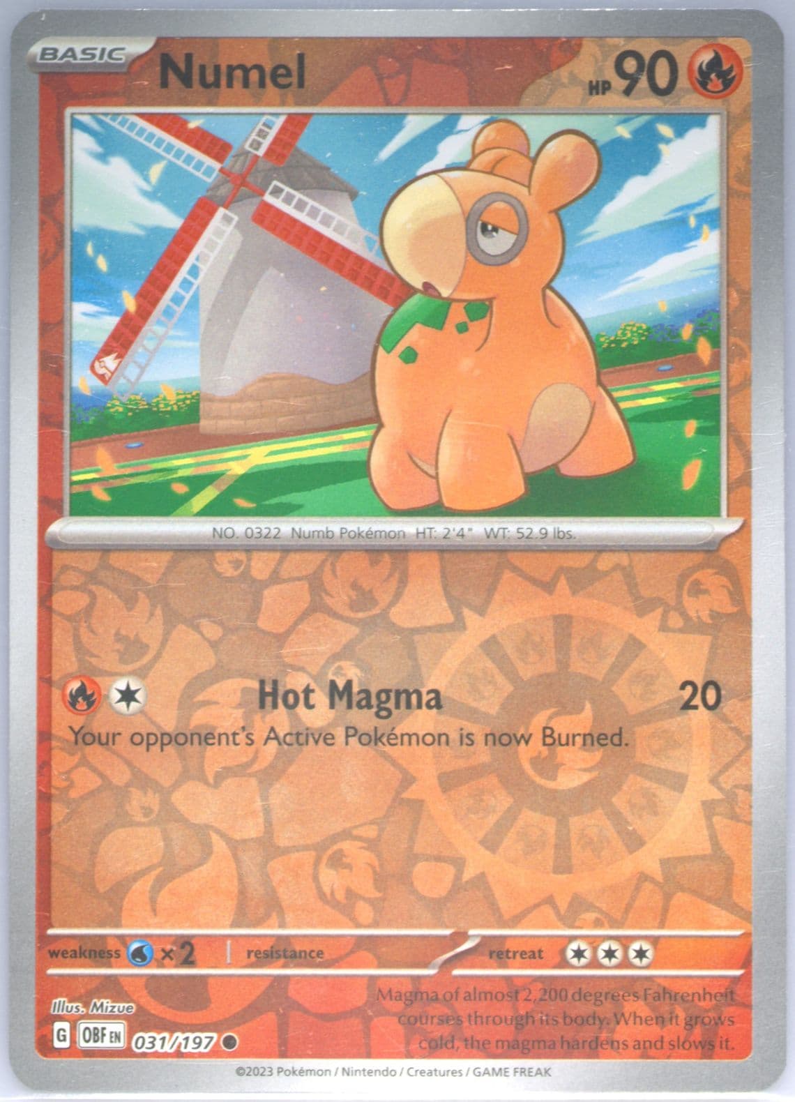 Numel Reverse Holo (031) 2023 Pokemon Obf EN-Obsidian Flames