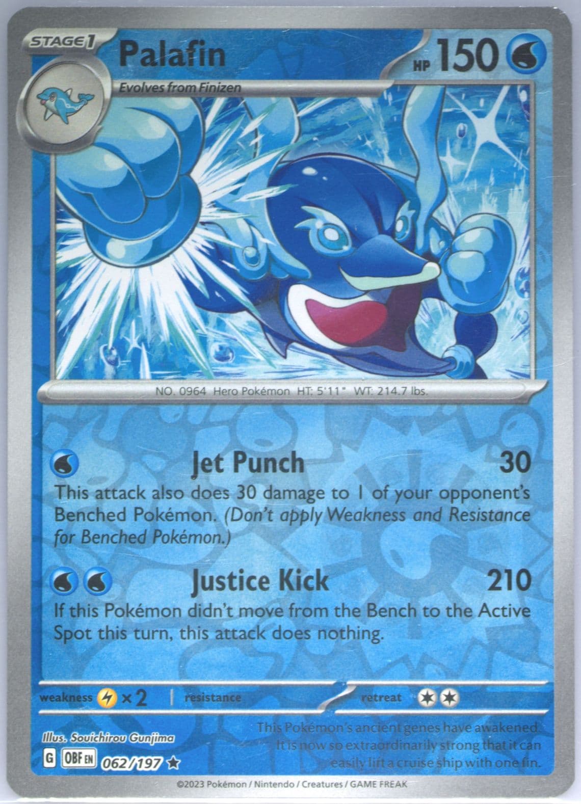 Palafin Reverse Holo (062) 2023 Pokemon Obf EN-Obsidian Flames