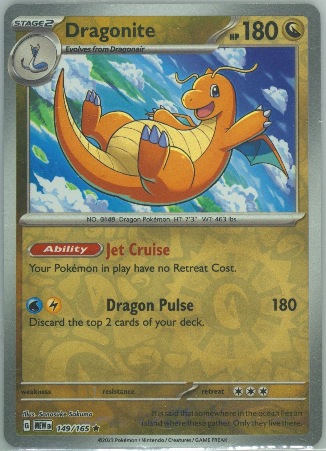 Dragonite Reverse Holo (149) 2023 Pokemon Mew EN-151