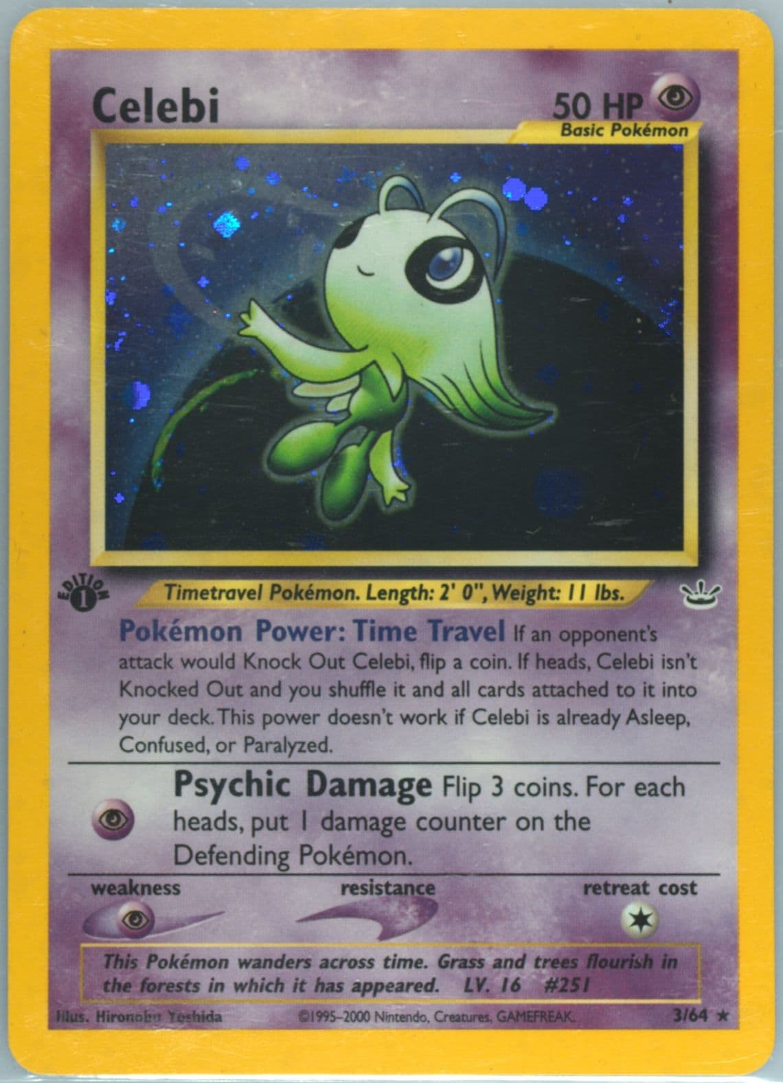 Celebi-Holo Double Holo Error (3) 2001 Pokemon Neo Revelation 1st Edition