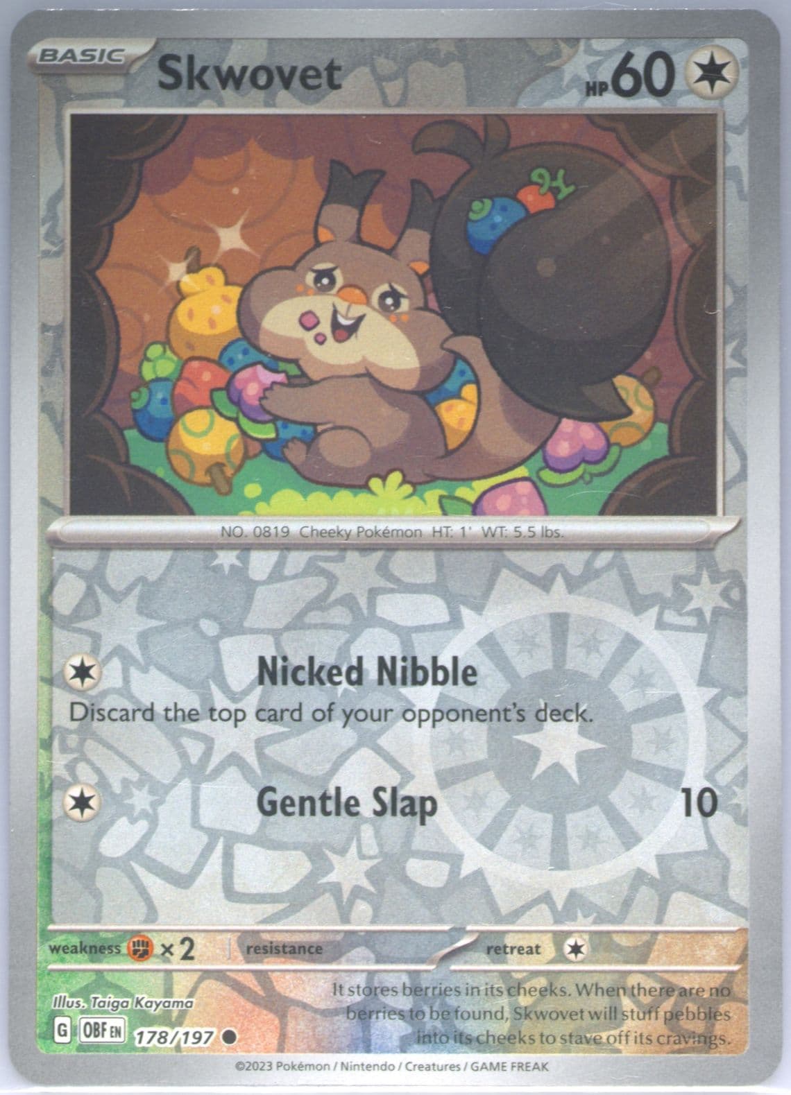 Skwovet Reverse Holo (178) 2023 Pokemon Obf EN-Obsidian Flames