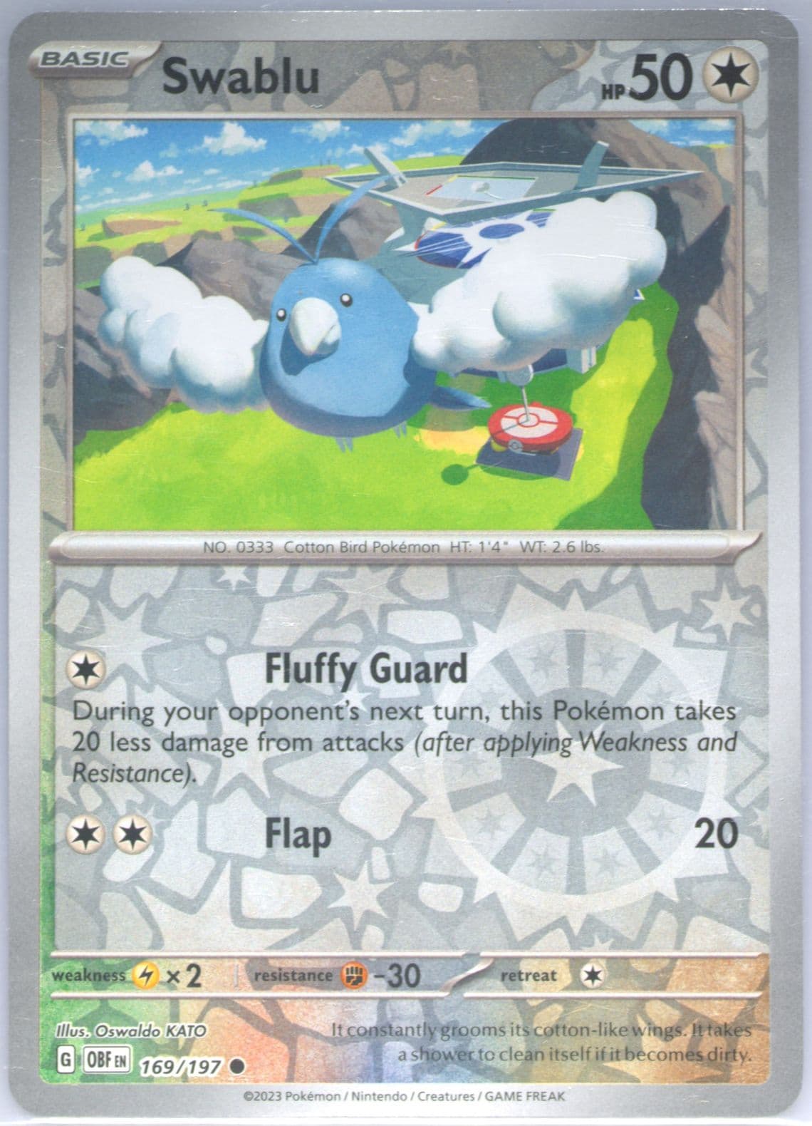 Swablu Reverse Holo (169) 2023 Pokemon Obf EN-Obsidian Flames