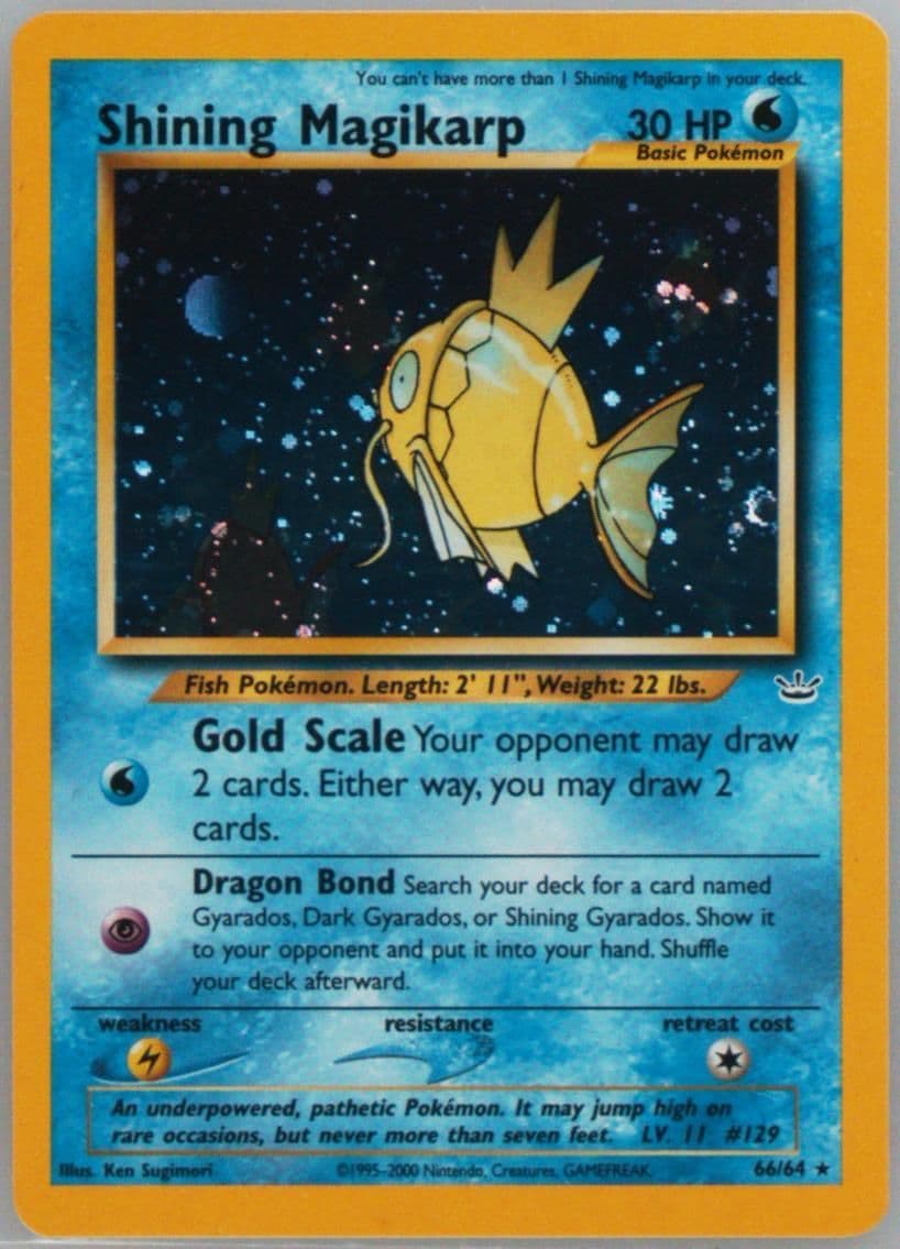 Shining Magikarp-Holo Double Holo Error (66) 2001 Pokemon Neo Revelation