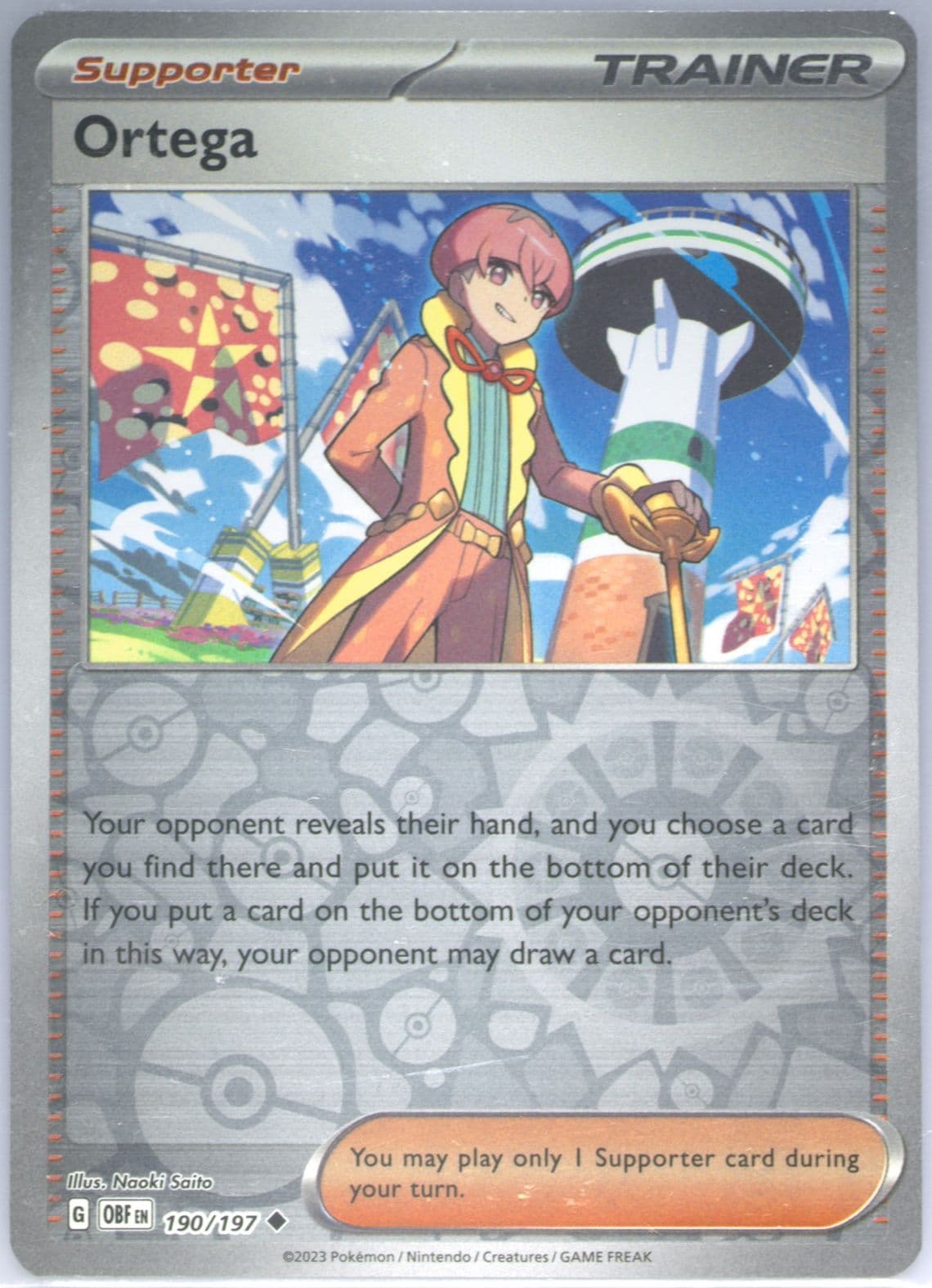 Ortega Reverse Holo (190) 2023 Pokemon Obf EN-Obsidian Flames