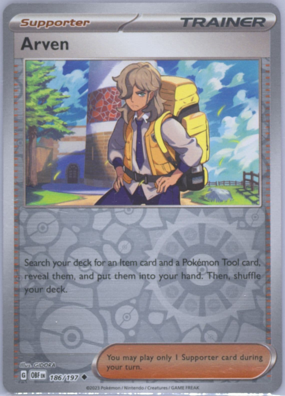 Arven Reverse Holo (186) 2023 Pokemon Obf EN-Obsidian Flames