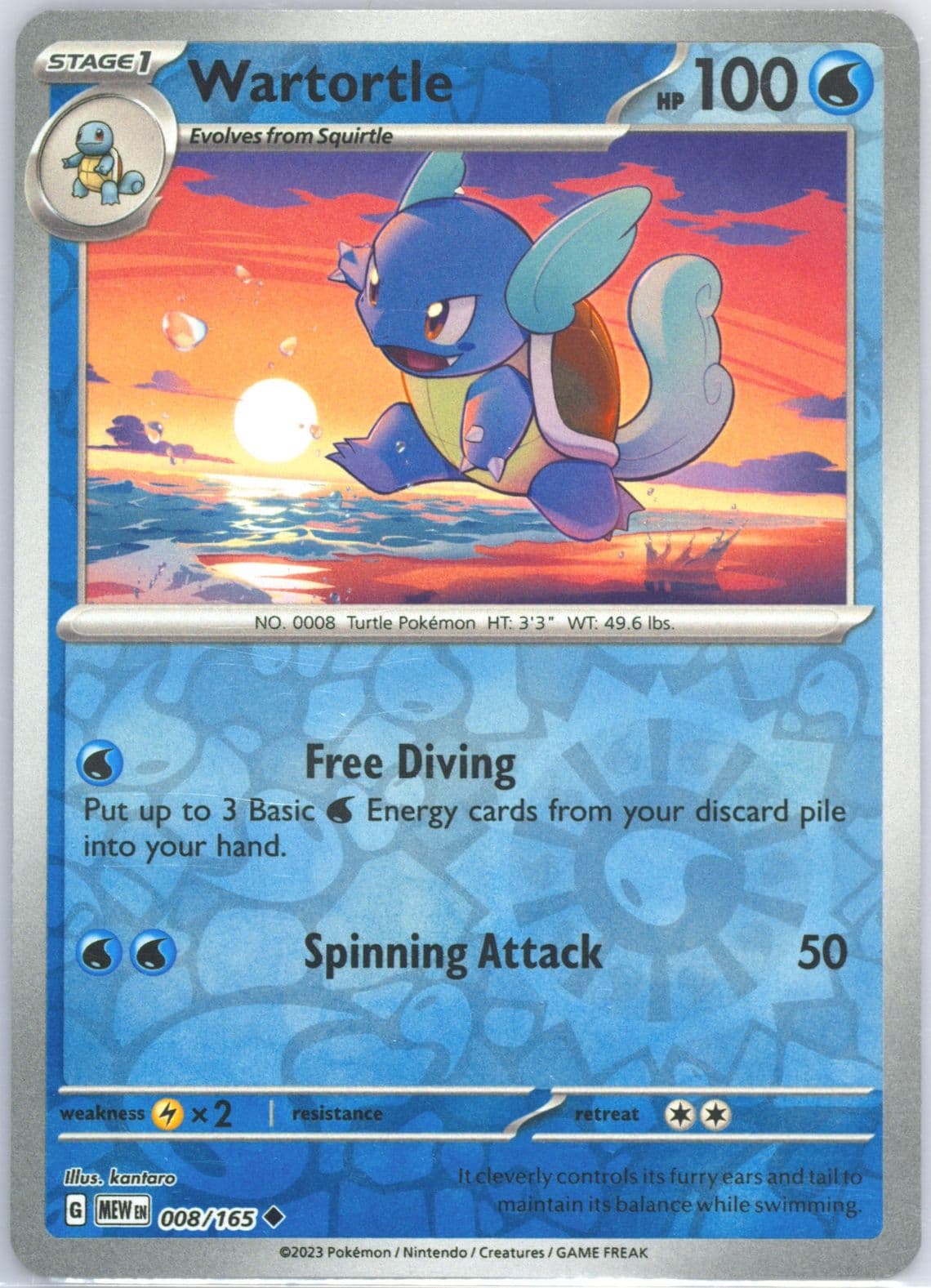 Wartortle Reverse Holo (008) 2023 Pokemon Mew EN-151