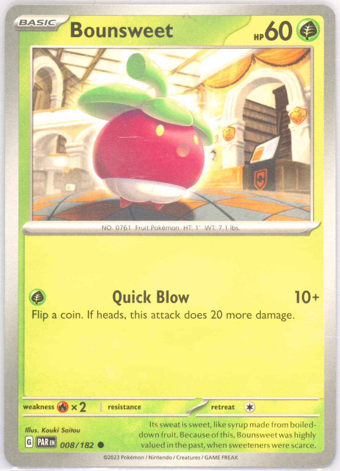 Bounsweet (008) 2023 Pokemon Par EN-Paradox Rift