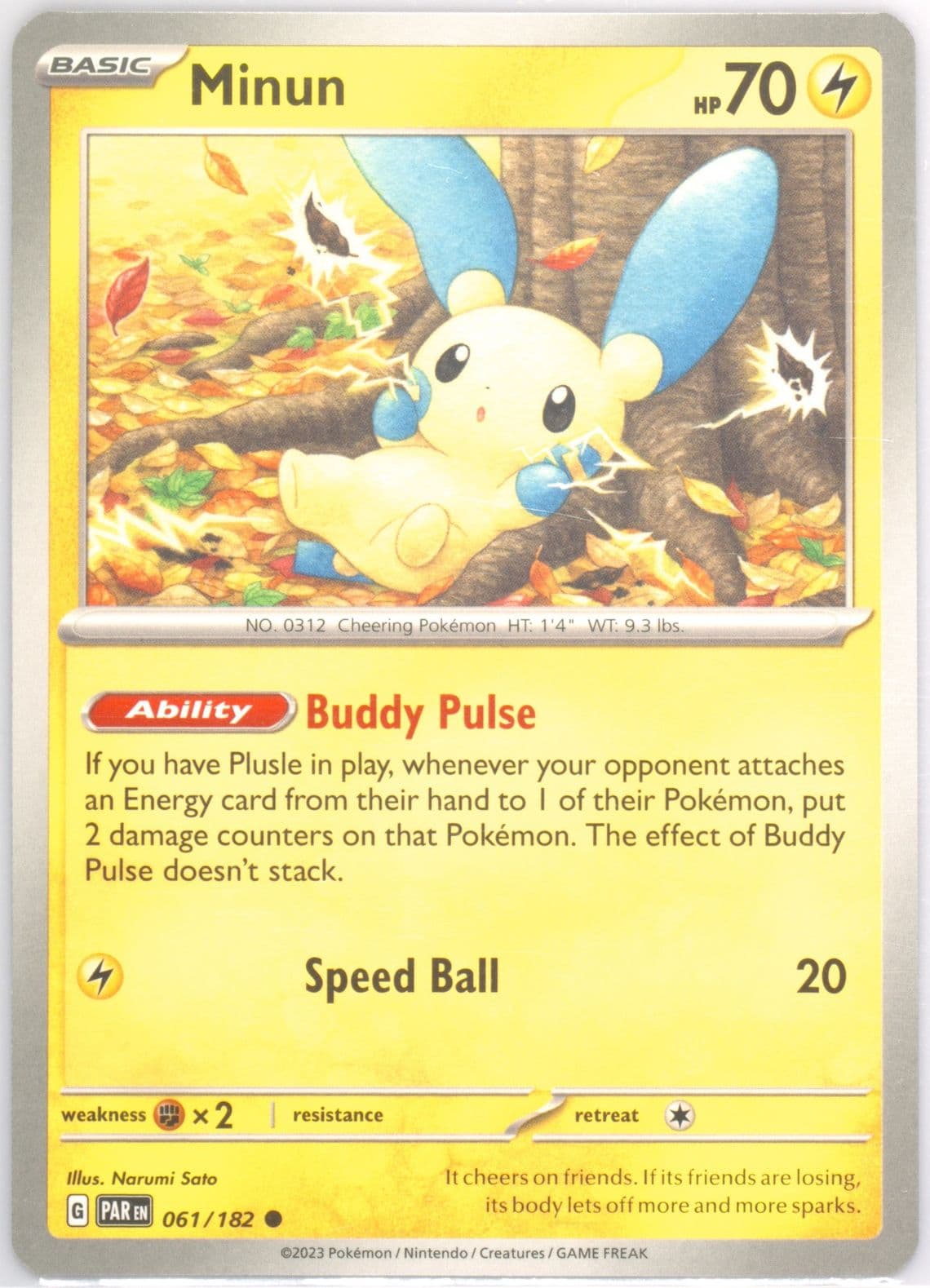 Minun (061) 2023 Pokemon Par EN-Paradox Rift